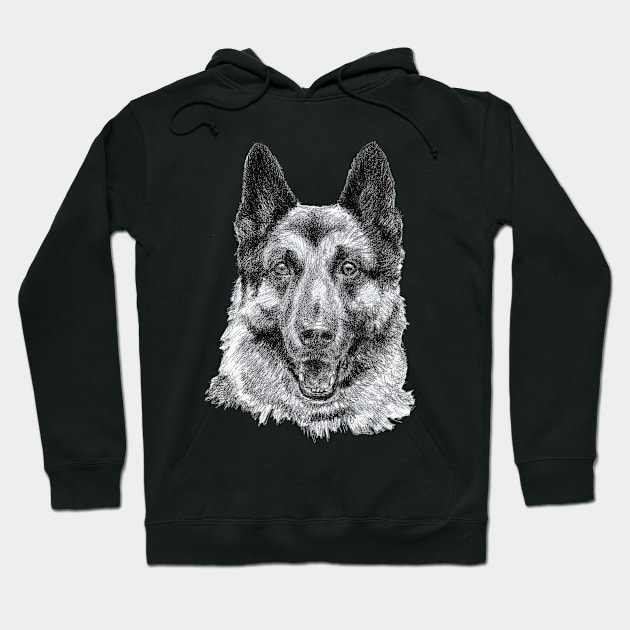 German Shepherd / Alsatian dog Hoodie by dizzycat-biz